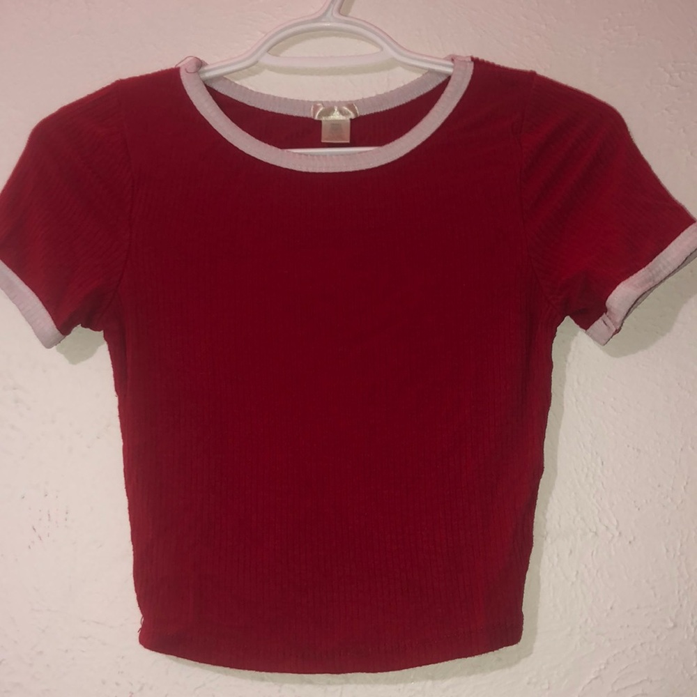 Bozzolo red and white crop top